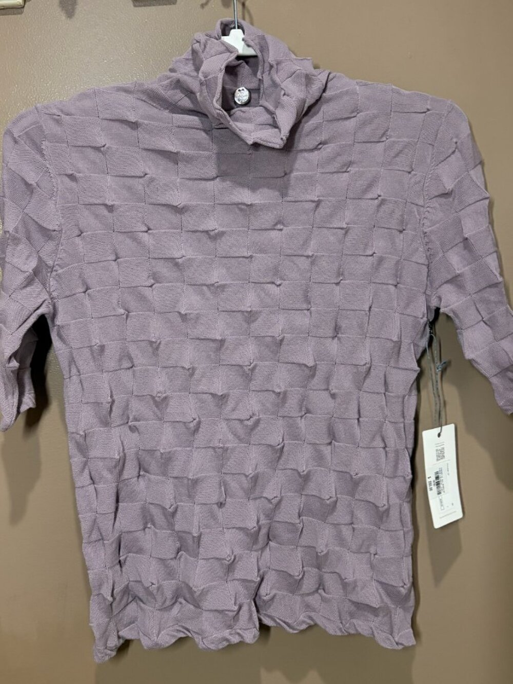 NWT Margaret O'Leary Origami Knit Elbow T-Neck L (orig $235) - Picture 2 of 6